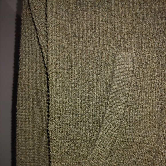 Abercrombie Loose Knit Hoodie Dark Olive Green Sweater - Size Medium - Picture 4 of 6